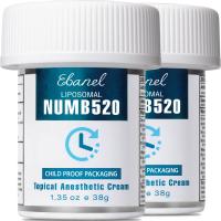 Ebanel Liposomal Numb520, 5% Lidocaine, Topical Anesthetic Tattoo Numbing Cream, Pack of 2 - 1.35Oz 
