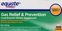 Equate Gas Relief & Prevention Food Enzyme Dietary Supplement, 100ct, Compare to Beano