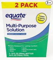 Equate - Multi-Purpose Contact Lenses Solution, 2 Pack - 12 oz Each