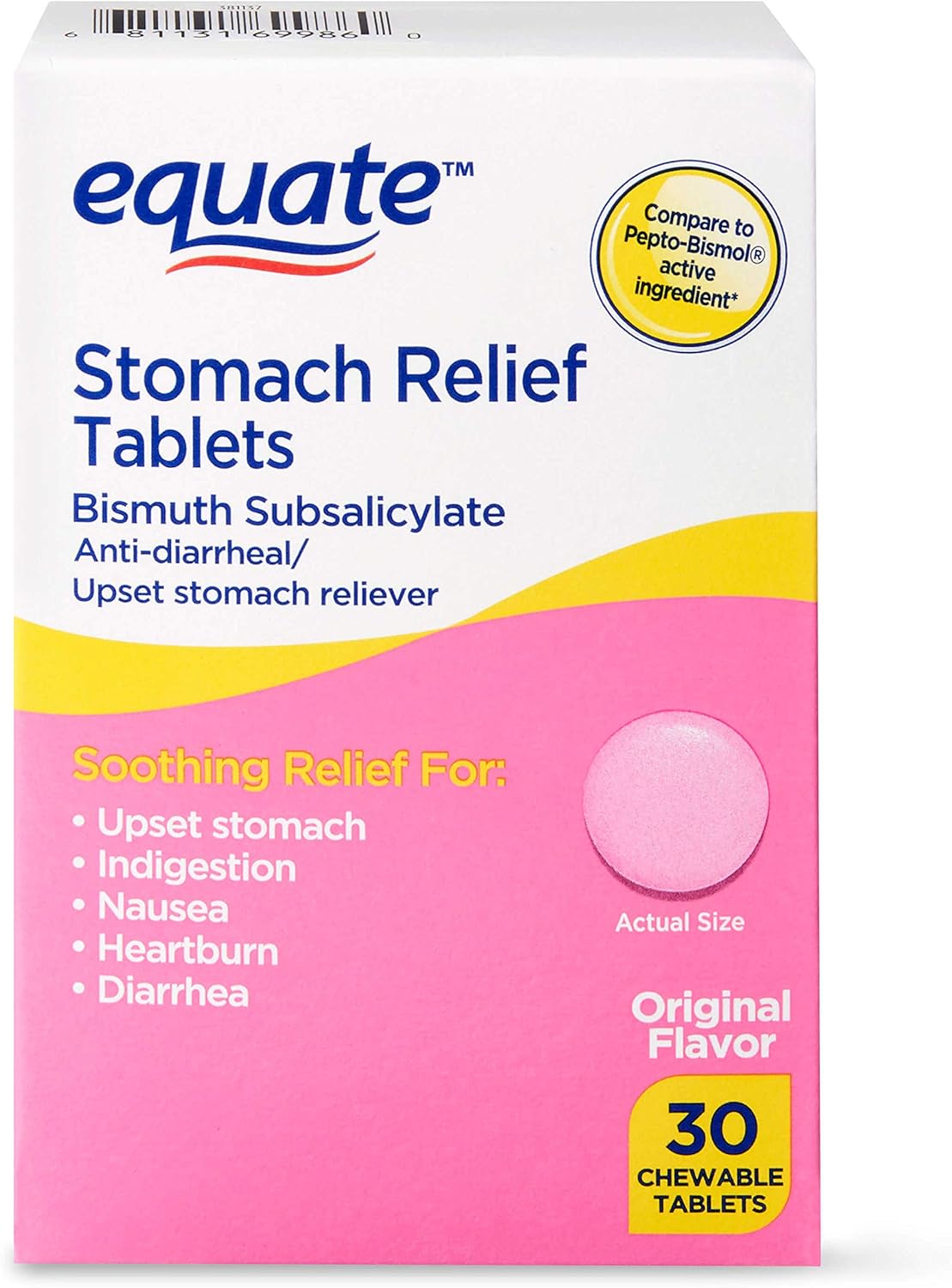 Equate - Stomach Relief, Pink Bismuth Subsalicylat