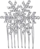 EVER FAITH Winter Snowflake Hair Side Comb Clear A&hellip;
