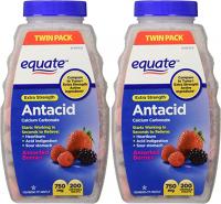 Extra Strength Antacid Chewable Tablets, 750mg, 200 Count Twin Pack