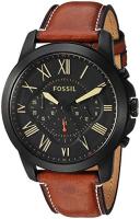 Fossil Mens FS5241 Grant Stainless Steel Quartz Chronograph Watch - Brown