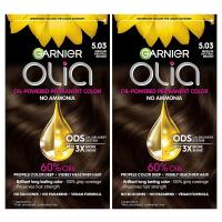 Garnier Olia Ammonia-Free Brilliant Color Oil-Rich Permanent Hair Color (Pack of 2) - 5.03 Medium Ne