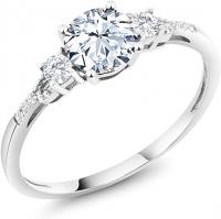 Gem Stone King 10K White Gold Hearts And Arrows Wh&hellip;