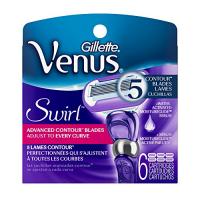 Gillette Venus Deluxe Smooth Swirl Women's Razor Blade Refills, 6 Count with Moisture Ribbon