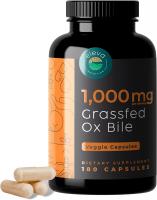 Grass-Fed Ox Bile 1000mg Bile Salts Supplements with Black Pepper Support Digestive Enzymes Suppleme