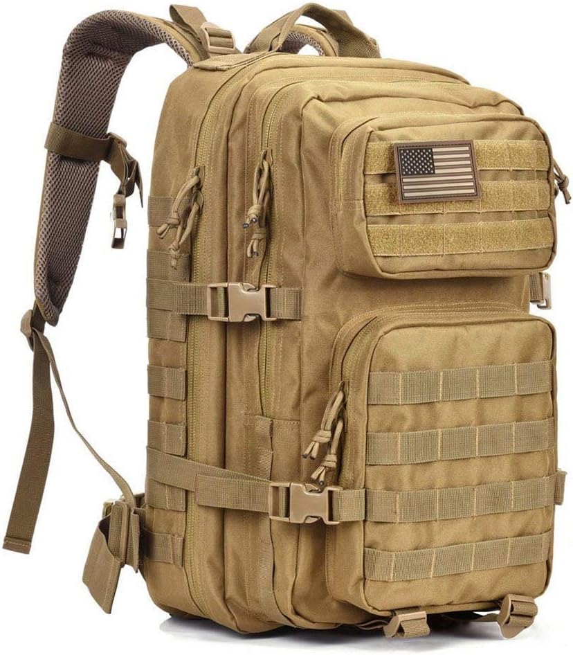 Heavy-Duty Tactical Daypack Army Backpack with Molle Webbing, Camo Green
