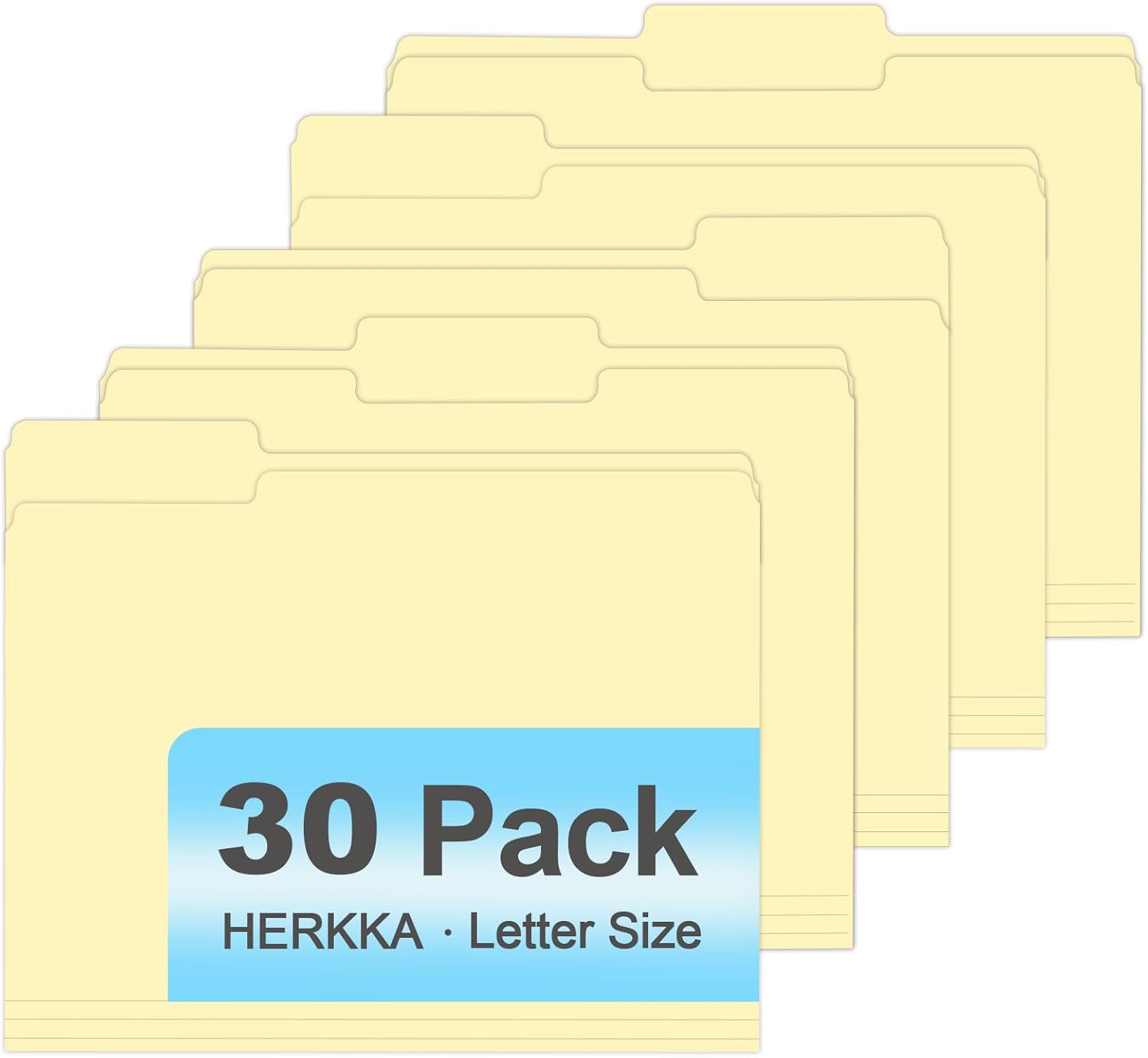 HERKKA Manila Folders 30 Pack 1/3 Cut Tab File Fol&hellip;