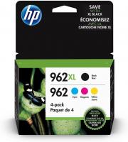 HP 962XL High Yield Black and HP 962 Cyan, Magenta, Yellow Original Ink Cartridges Pack of 4 (3JB34A