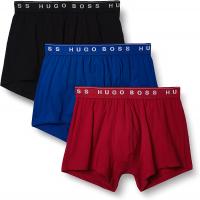 Hugo Boss Men's Cotton Trunk, Pack of 3 - Red/Blue