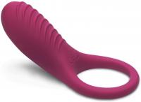 IMO Full Silicone Vibrating Rechargeable Penis Cock Ring - Wine R