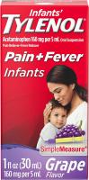 Infants' Tylenol Oral Suspension Liquid Medicine with Acetaminophen, Baby Fever Reducer & Pain R