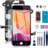 iPhone 8 Screen Replacement Black Full Assembly for A1863, A1905, A1906 with Front Camera+Earpiece+Sensors+Waterproof Seal+Repair Tools+Screen Protector