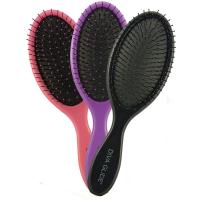 Wet Detangling Shower Hair Brush with Wide Flexible Bristles - Black, Pink and Purple