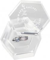 JFLL Custom Clear Acrylic Ring Box for Proposal Engagement Wedding Ceremony