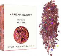 Karizma Beauty Chunky Festival Cosmetic Face Body Hair Nails Glitter, 0.36 Oz (10 g) - Self Love