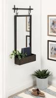 Kate and Laurel Gammons Wall Mirror with Shelf, 18x39, Silver