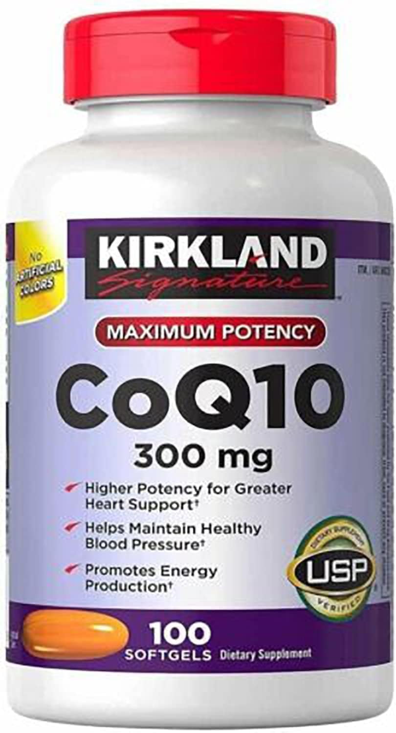 Kirkland Signature CoQ10 300mg – 100 Softgels | Imported Antioxidant Supplement for Heart & En