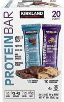 Kirkland Signature Protein Bar, Energy Variety Pack, Chocolate Brownie + Cookies, 20 Bars - 42.4 Oz 