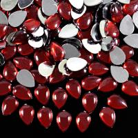 Kundan Stone for Jewellery Craft Embroidery Making, 7x10mm, Dark Red - 100 Count