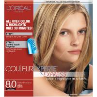 L'Oreal Paris Couleur Experte 2-Step Home Hair Color and Highlights Kit - 8 Medium Blonde/Toasted Co