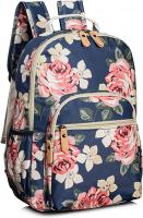 Leaper Water-resistant Floral School Backpack Travel Bag Girls Bookbags Satchel - Floral Dark Blue[8005]