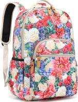 Leaper Water-resistant Floral School Backpack Travel Bag Girls Bookbags Satchel - Multi-Color Flower