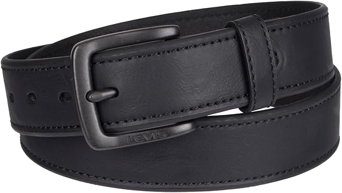 Levi's Black Leather Belt - Matte Finish, Casual D