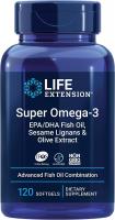 Life Extension Super Omega-3 EPA/DHA with Sesame Lignans & Olive Extract - 120 softgels