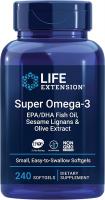Life Extension Super Omega-3 Plus EPA/DHA Fish Oil, Sesame Lignans & Olive Extract - Heart &