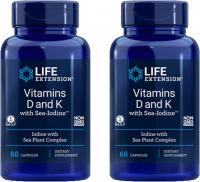 Life Extension Vitamins D and K with Sea-Iodine, (