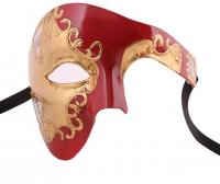Luxury Mask Vintage Phantom of the Opera Half Face Mask – Gold Red