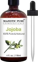 Majestic Pure Jojoba Oil for Hair, Skin or As Carrier Oil, 4 fl. 