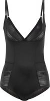 Marks & Spencer Women's Firm Control Shaping Sheer Striped Wear Your Own Bra Body - Black, 20