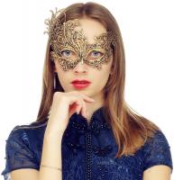 Masquerade Mask for Women Venetian Lace Eye Mask For Party Prom Ball Costume Mardi Gras- Phoenix Gol