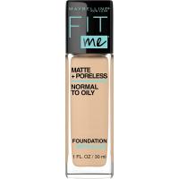 Maybelline New York Fit Me Matte Plus Poreless Foundation Makeup, Natural Beige, 1 Fl.Oz (30ml)