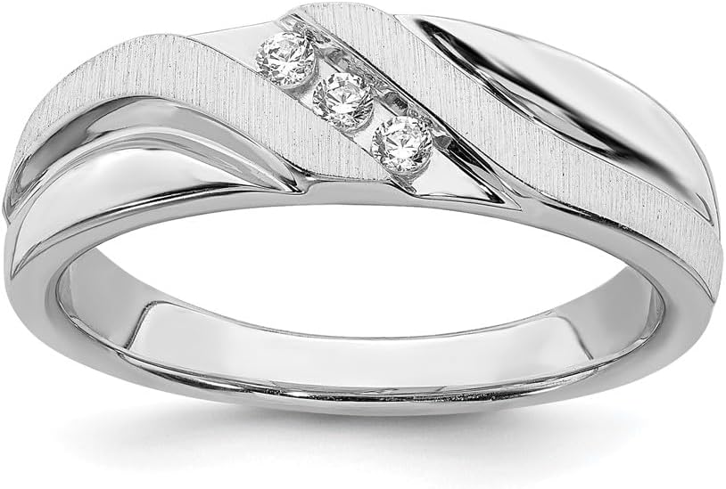 Men’s Platinum Over Sterling Silver Genuine Diam&hellip;