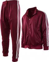 Mens Athletic 2 Piece Tracksuit Set, Track Suit for Men, Small to 3X - Burgundy