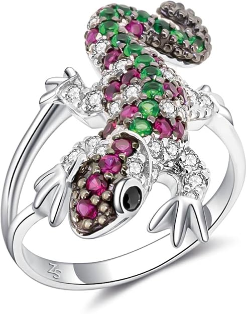 Muro Salamander Ring – 925 Sterling Silver, Cubic Zirconia, Premium Imported Statement Jewelry (Fo