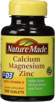 Nature Made Calcium Magnesium & Zinc Tabs, 100 ct