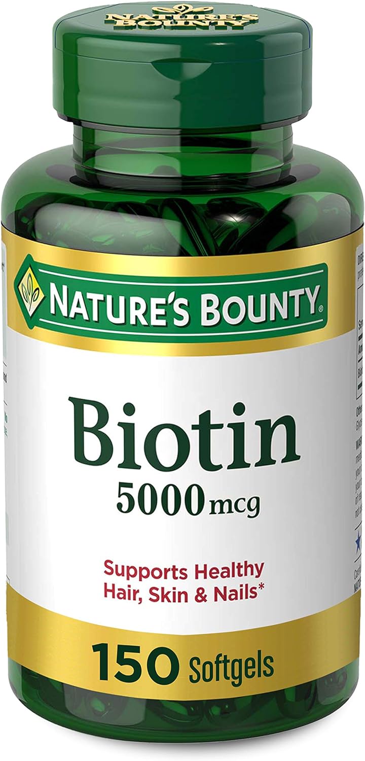 Nature's Bounty Biotin 5000 mcg Softgels, 150 Softgels