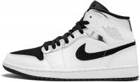 Nike Mens Air Jordan 1 Retro Mid Basketball Shoe Pure Platinum/White-Metallic Black 11.5