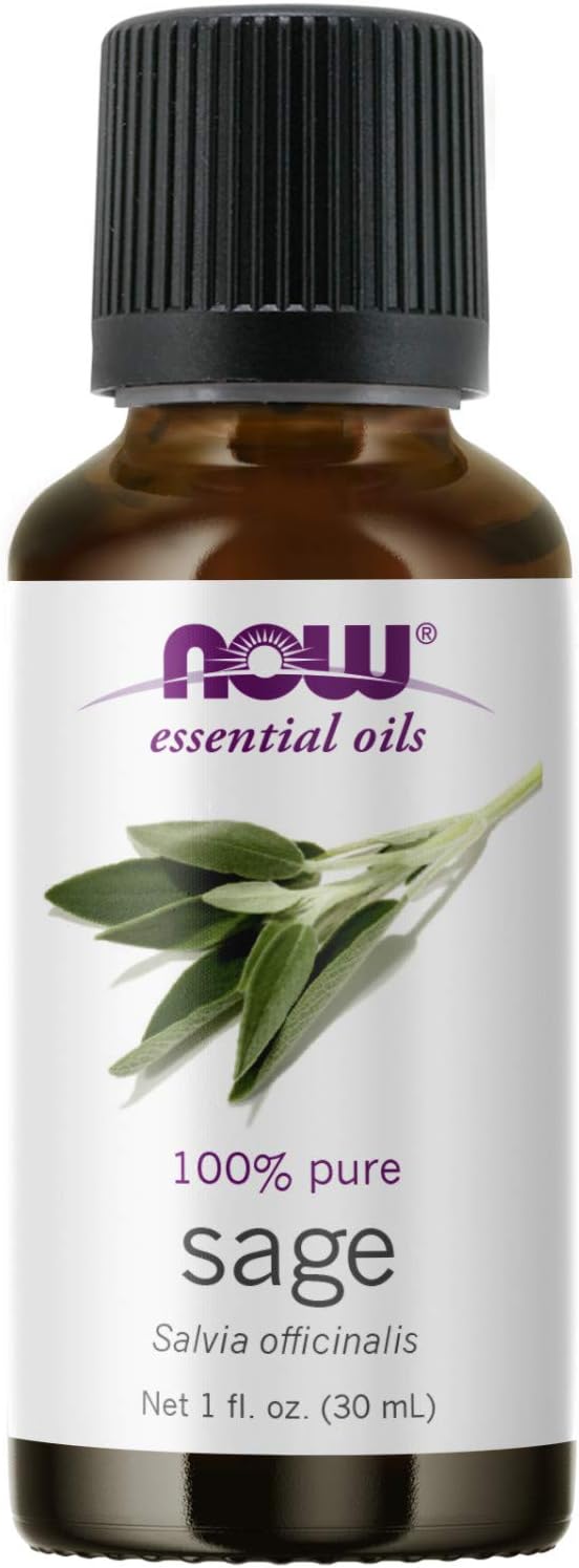 NOW Essential Oils, Sage Oil, Normalizing Aromatherapy Scent, Steam Distilled, 100% Pure, Vegan, Chi