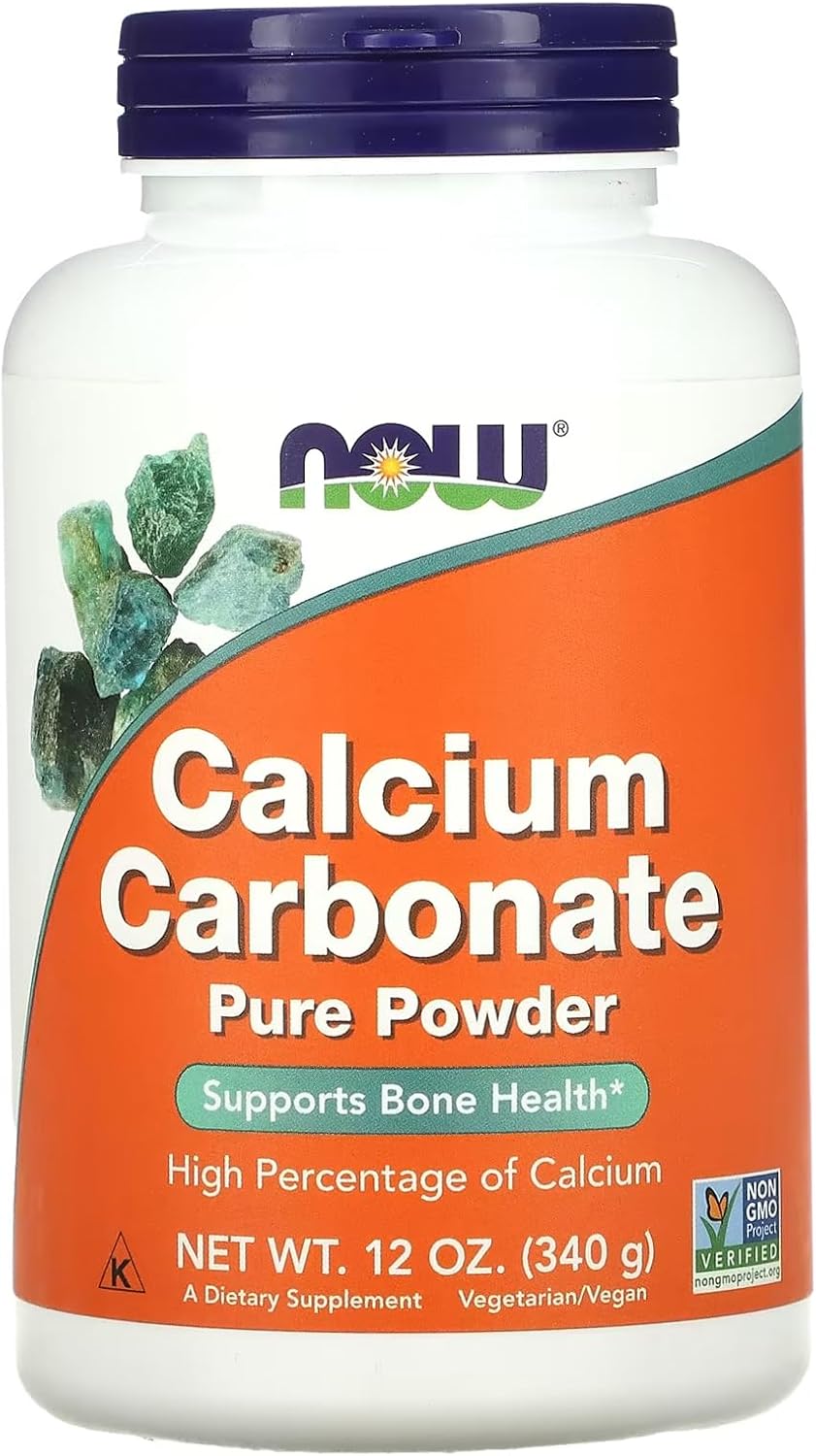NOW Foods Calcium Carbonate Powder – 12 Ounce, High Calcium Dietary Supplement, Vegetarian & N