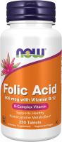 NOW Foods Folic Acid 800mcg, 250 Tablets