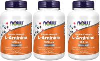 NOW Foods L-Arginine 1000mg, 120 Tablets (Pack of 3)