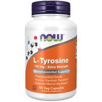 Now Foods L-Tyrosine 750 mg, - 90 Veg Capsules