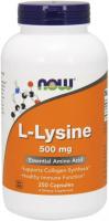 NOW L-lysine 500 mg, Essential Amino Acid Supports Collagen Synthesis & Immune Function - 250 Ca
