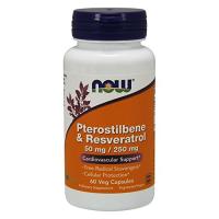 NOW Pterostilbene & Resveratrol 50 mg/250 mg,6